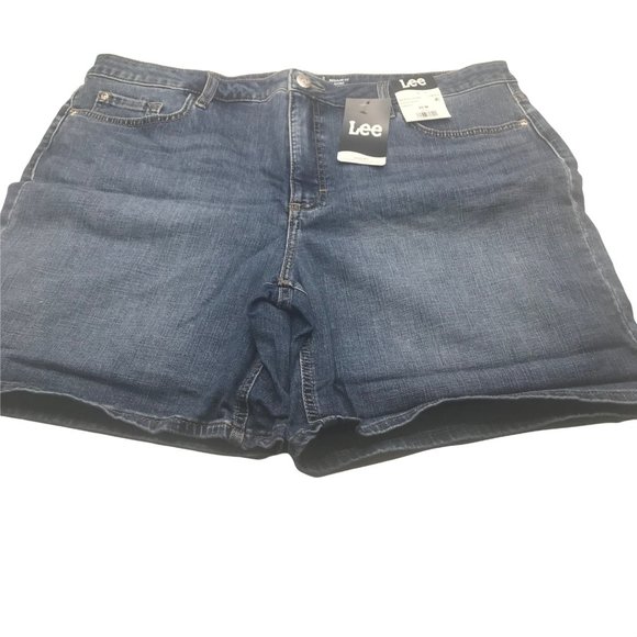 Lee Women's 20M Midrise Regular Fit Liberty Short Blue Denim Jean New With Tags - Picture 1 of 12